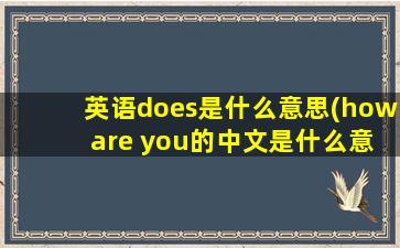 英语does是什么意思(how are you的中文是什么意思)